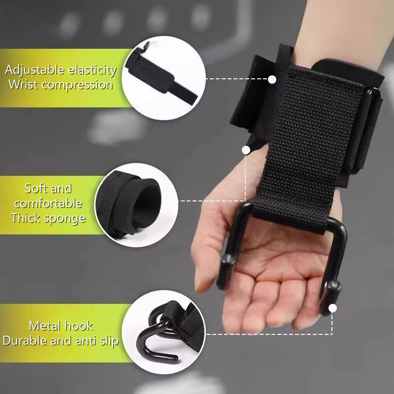 【F】2 peças de ganchos para lev - Wrist Wraps Weightlifting Support avaliação e preço