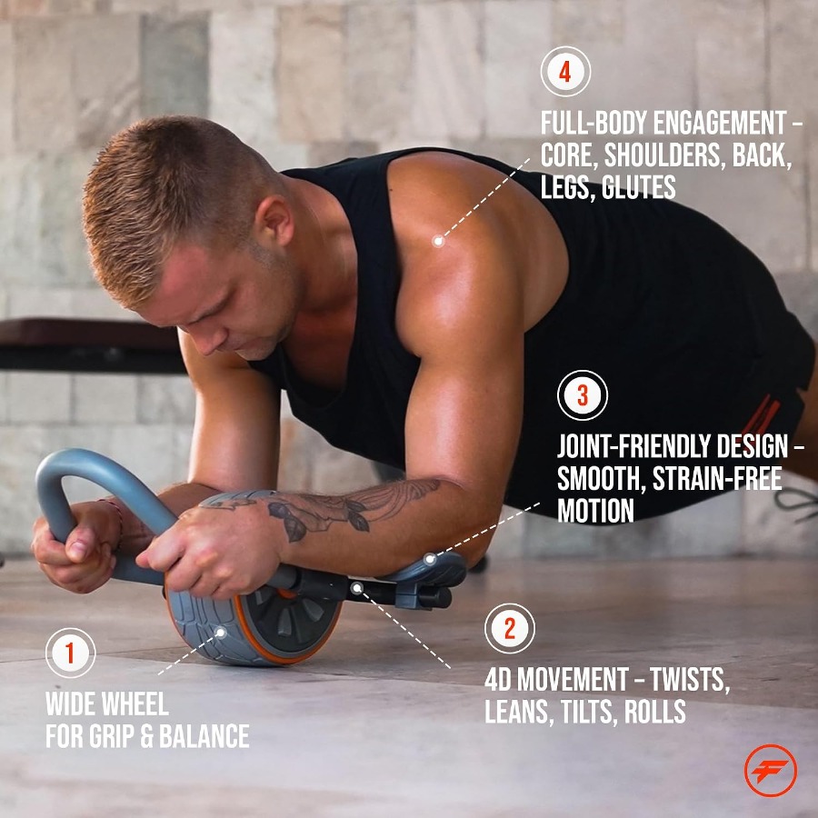 Roda de Exercícios Abdominais  - Ab Roller Wheel With Elbow Support avaliação e preço